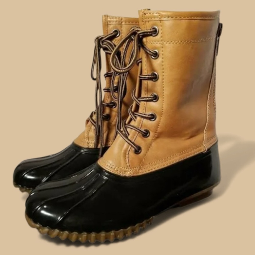 Madden Girl Navy Zip-Up Flurry Duck Boot - Picture 1 of 13